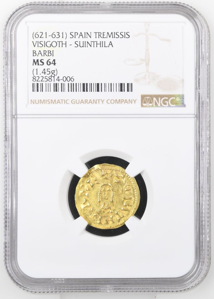 Spain Tremissis (621-631) Visigoth - Suinthila Barbi NGC MS64 0144791