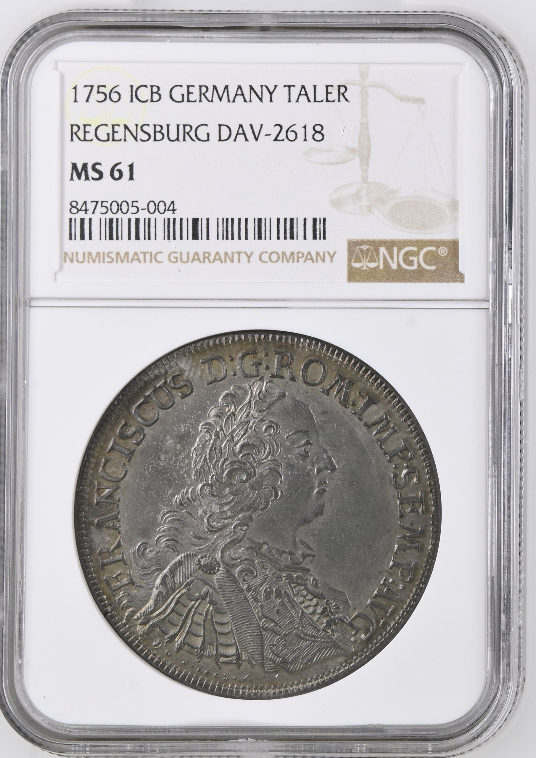 Germany Taler 1756 Regensburg ICB NGC MS61 DAV-2618 0144820