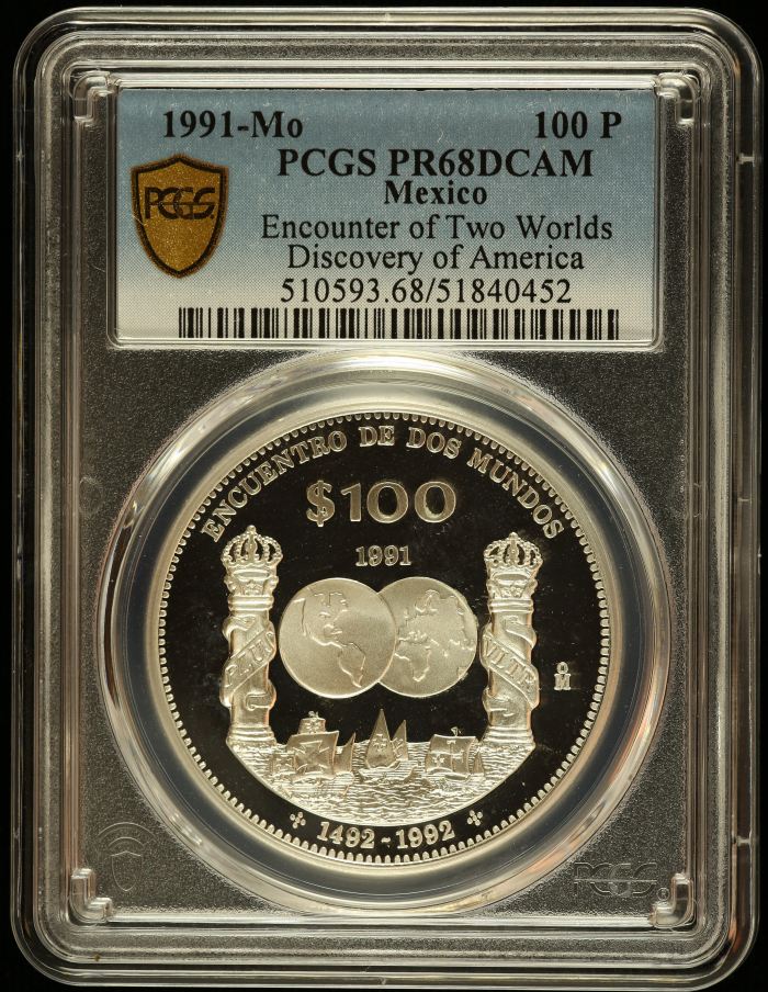 Modern Silver & Minors 100 Peso 1991 Mo PCGS PR68DCAM 0144847Modern Silver & Minors 100 Peso 1991 Mo PCGS PR68DCAM 0144847