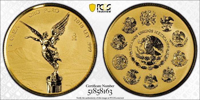 Modern Gold Gold Libertad Reverse Proof 2018 Mo PCGS PR70 0144883Modern Gold Gold Libertad Reverse Proof 2018 Mo PCGS PR70 0144883 - Image 3