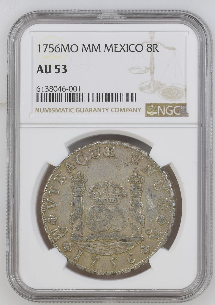 Colonial Silver & Minors 8 Reales 1756 Mo MM NGC AU53 0144884