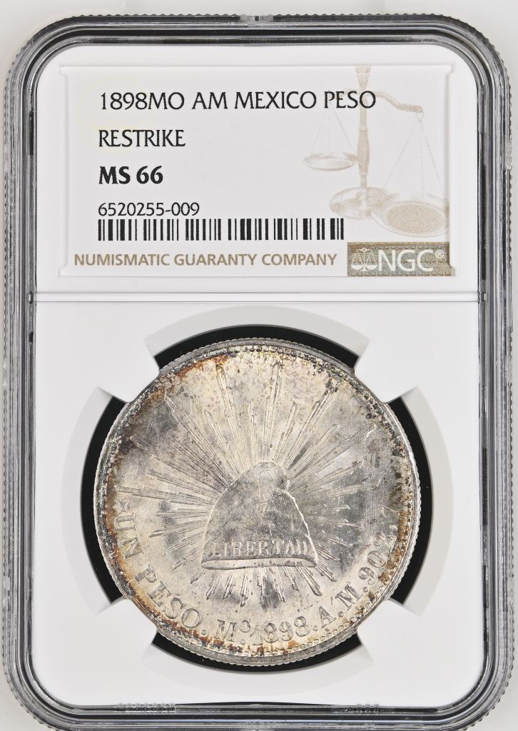 Republic Silver & Minors Peso 1898 Mo AM NGC MS66 0144886