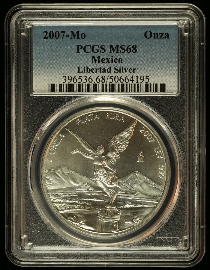 Modern Silver & Minors Onza 2007 Mo PCGS MS68 0144888Modern Silver & Minors Onza 2007 Mo PCGS MS68 0144888