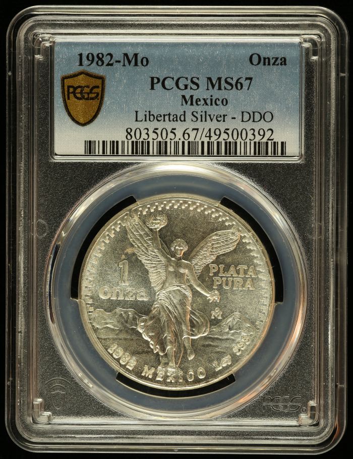 Modern Silver & Minors Onza 1982 Mo PCGS MS67 0144889Modern Silver & Minors Onza 1982 Mo PCGS MS67 0144889