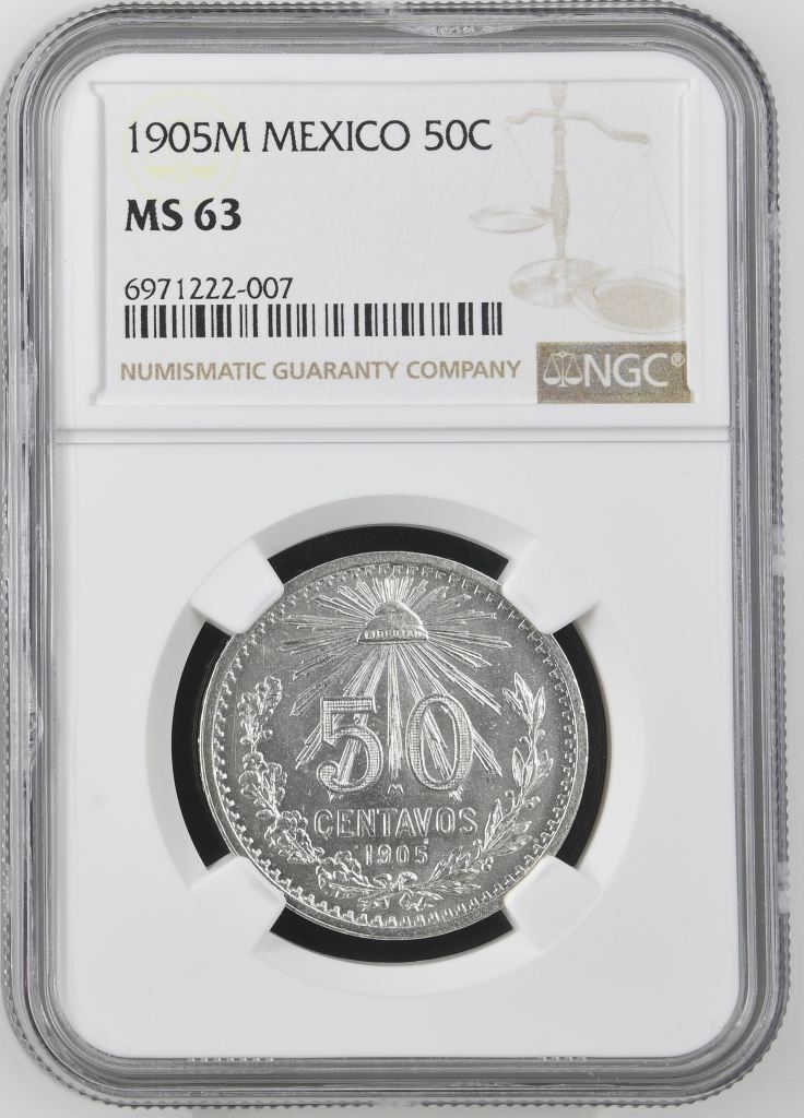 Modern Silver & Minors 50 Centavo 1905 M NGC MS63 0144891