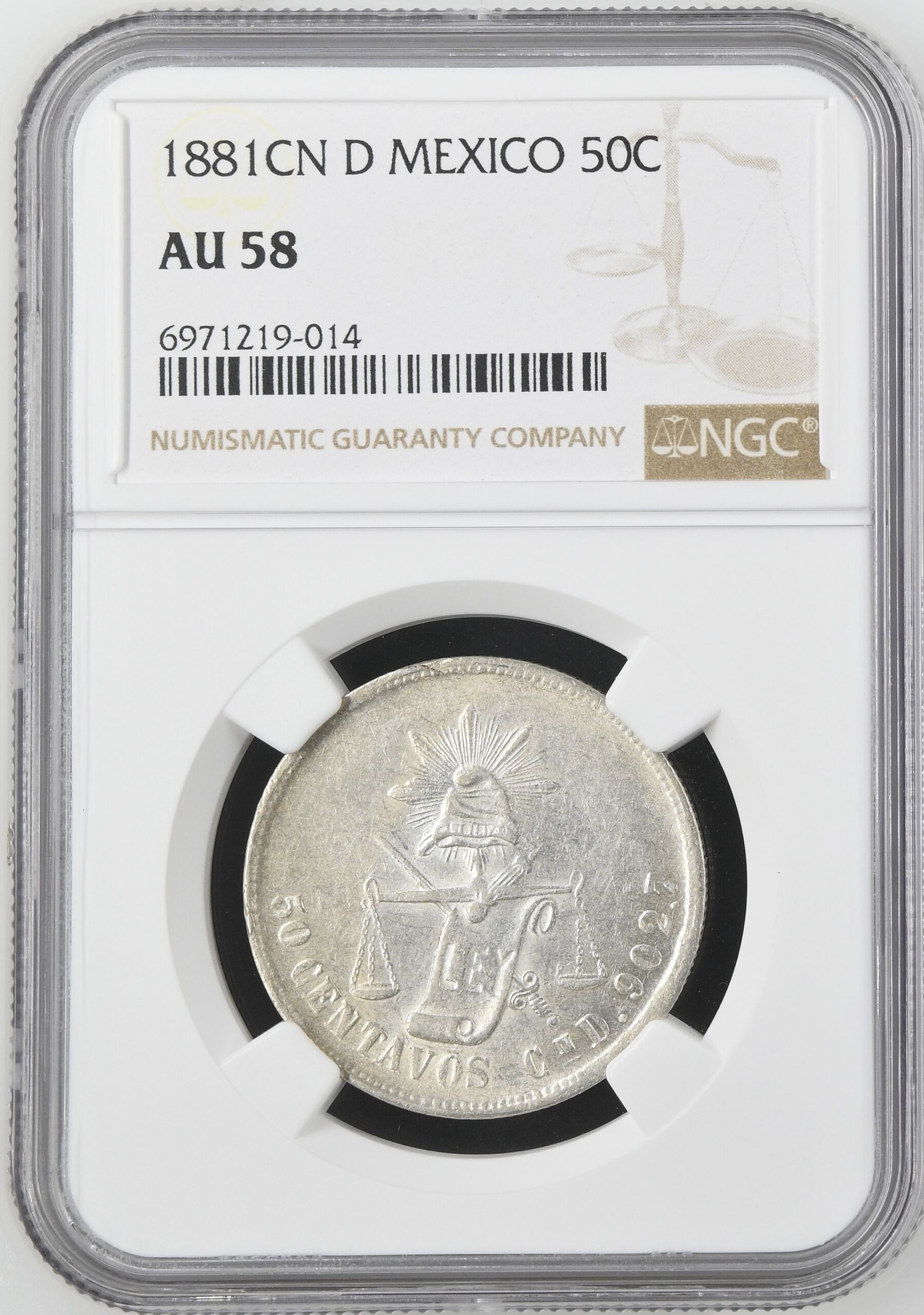 Mexican Coins Republic Silver & Minors Republic Silver & Minors 50 Centavo 1881 Cn D NGC AU58 0144904 Republic Silver & Minors 50 Centavo 1881 Cn D NGC AU58 0144904Republic Silver & Minors 50 Centavo 1881 Cn D NGC AU58 0144904