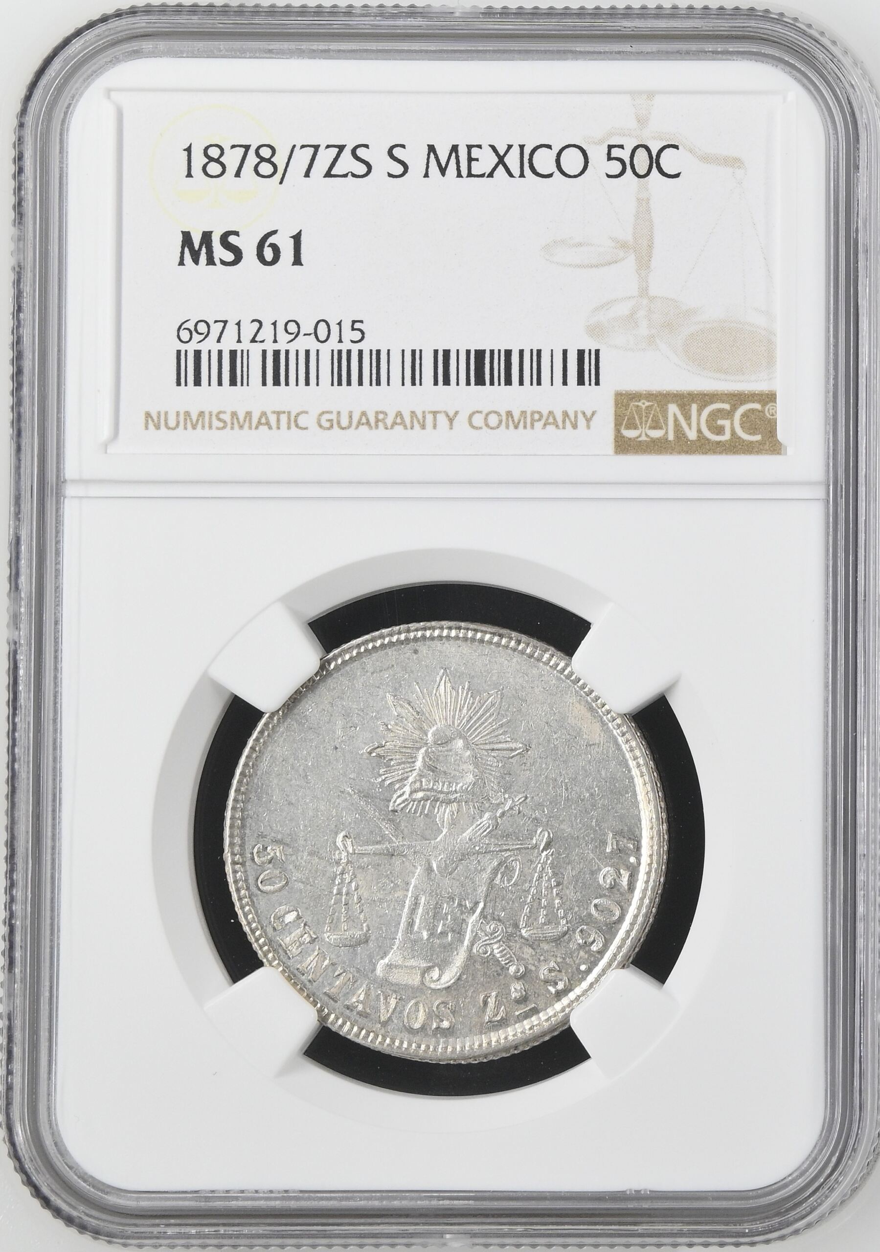 Mexican Coins Republic Silver & Minors Republic Silver & Minors 50 Centavo 1878/7 Zs S NGC MS61 0144906 Republic Silver & Minors 50 Centavo 1878/7 Zs S NGC MS61 0144906Republic Silver & Minors 50 Centavo 1878/7 Zs S NGC MS61 0144906