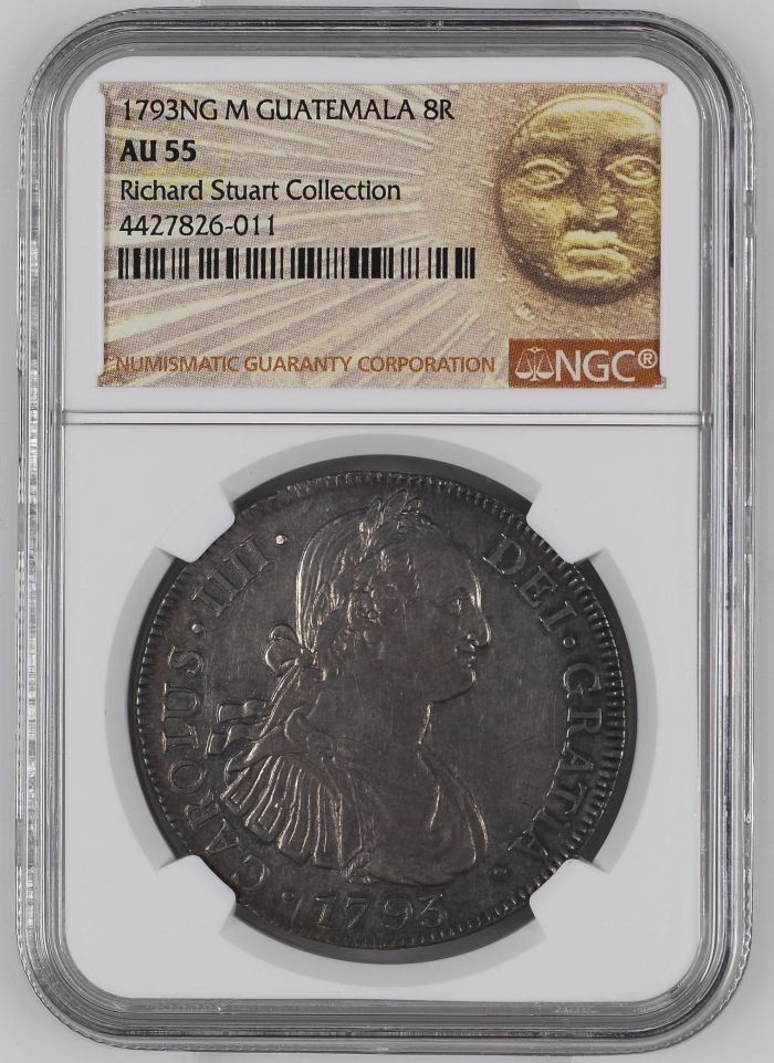 Guatemala 8 Reales 1793 Ng M NGC AU55 0144933Guatemala 8 Reales 1793 Ng M NGC AU55 0144933