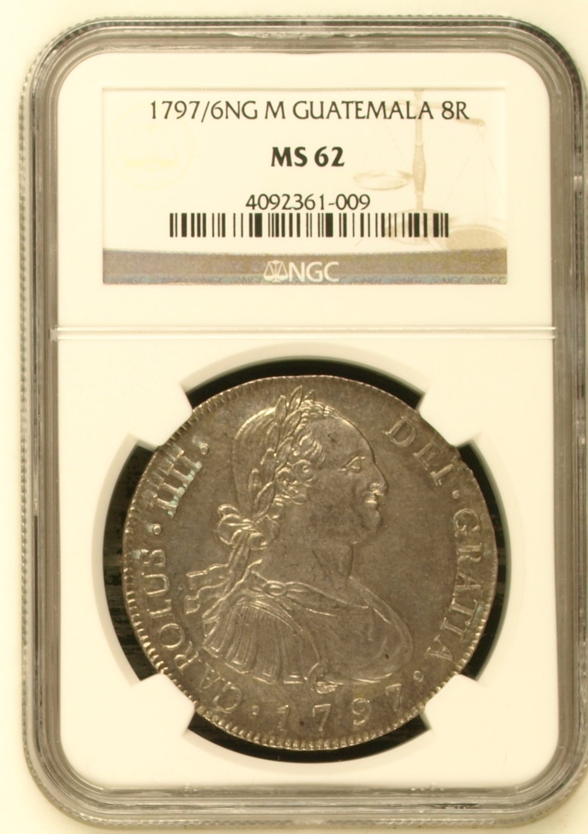 Guatemala 8 Reales 1797/6 Ng M NGC MS62 0144936