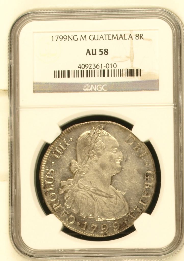 Guatemala 8 Reales 1799 Ng M NGC AU58 0144937