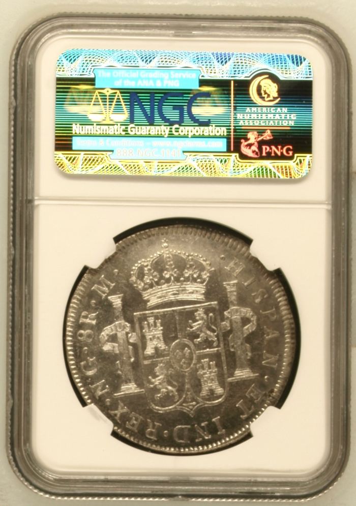 Guatemala 8 Reales 1802 Ng M NGC AU58 0144940Guatemala 8 Reales 1802 Ng M NGC AU58 0144940 - Image 2