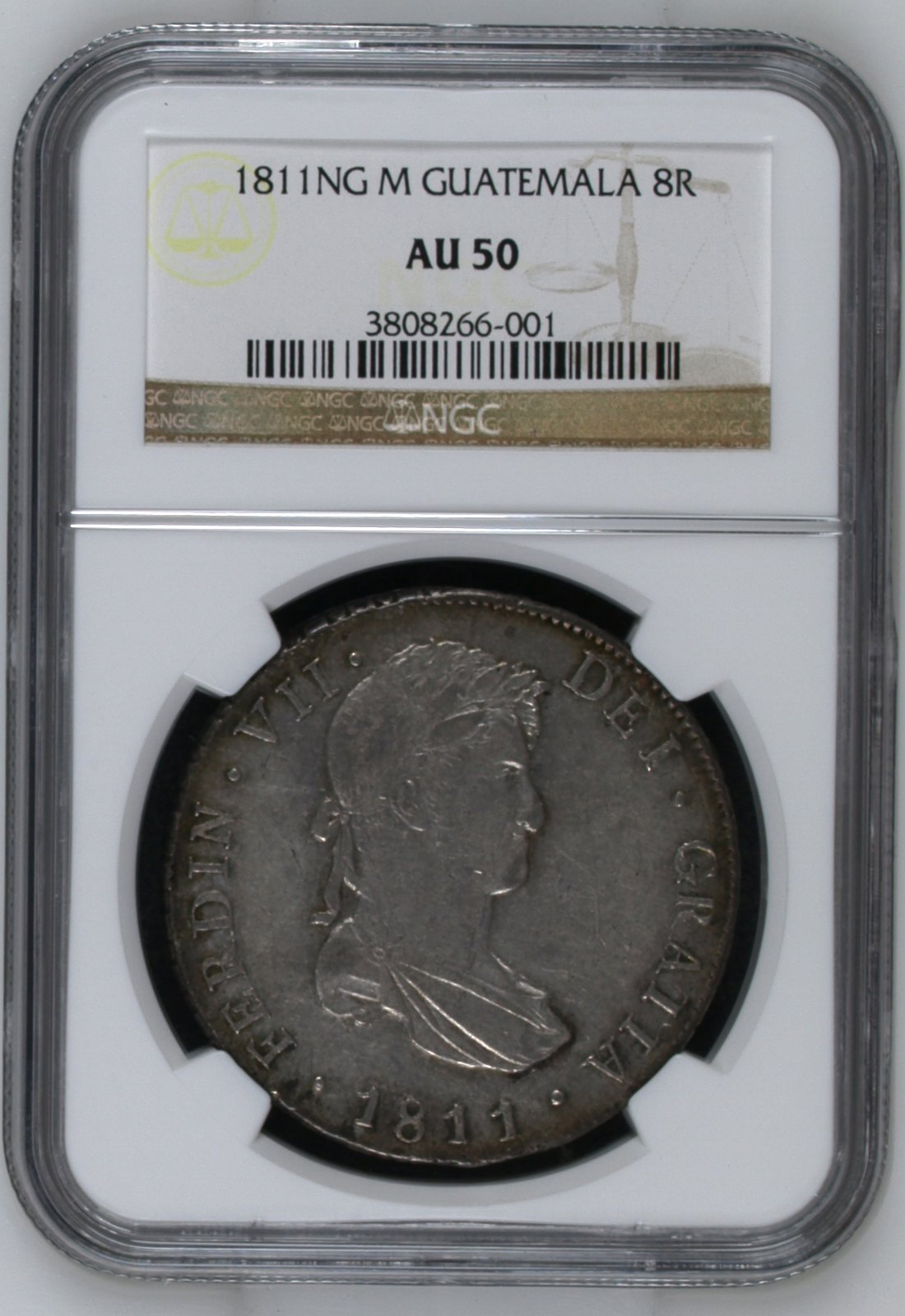 Guatemala 8 Reales 1811 Ng M NGC AU50 0144941