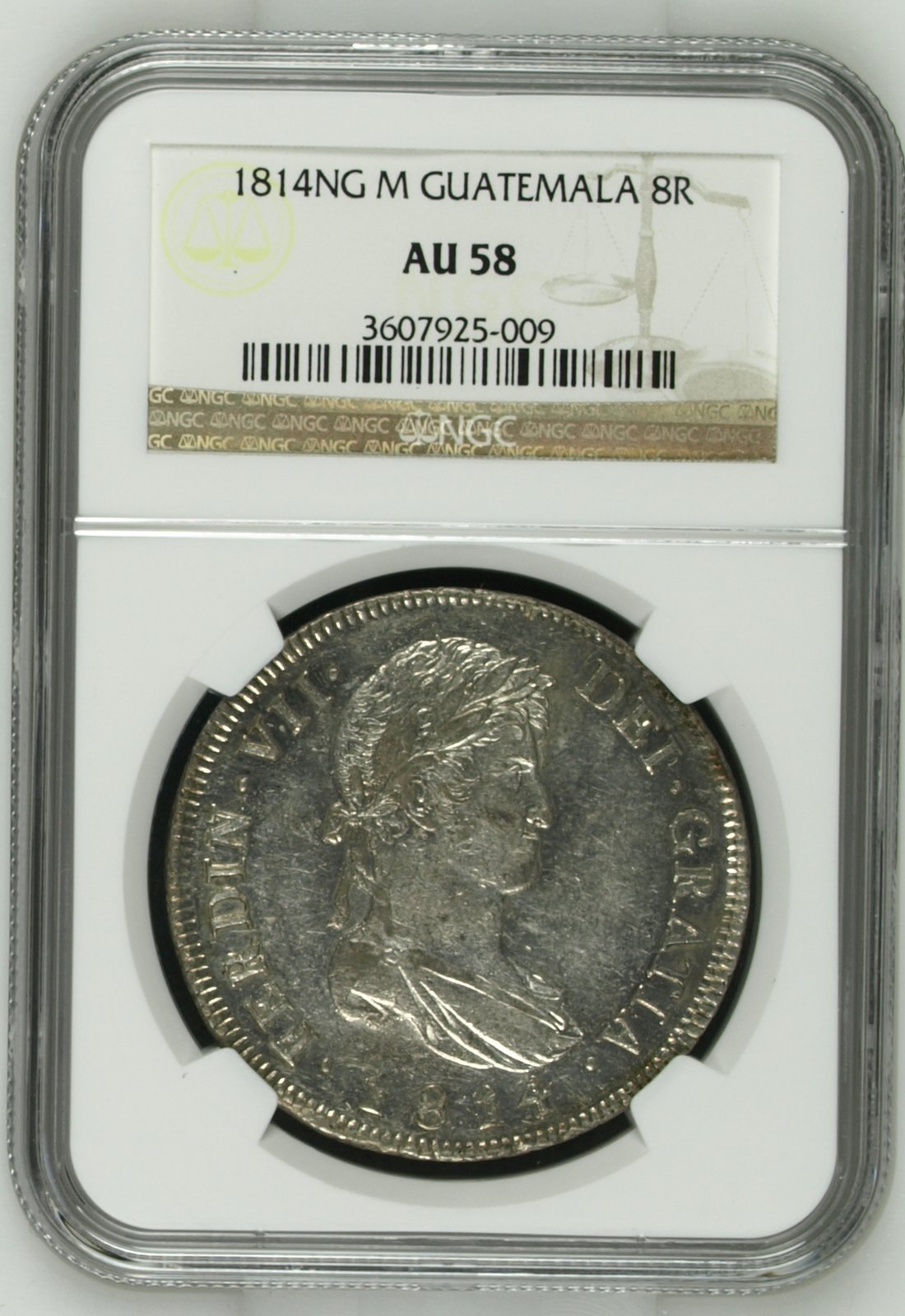 Guatemala 8 Reales 1814 Ng M NGC AU58 0144942