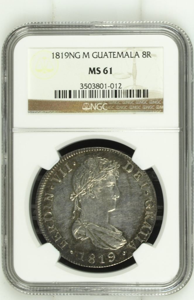 Guatemala 8 Reales 1819 Ng M NGC MS61 0144945