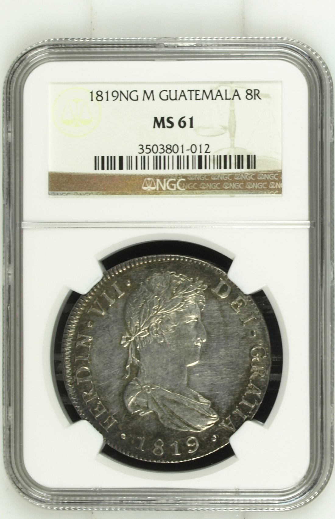 Guatemala 8 Reales 1819 Ng M NGC MS61 0144945