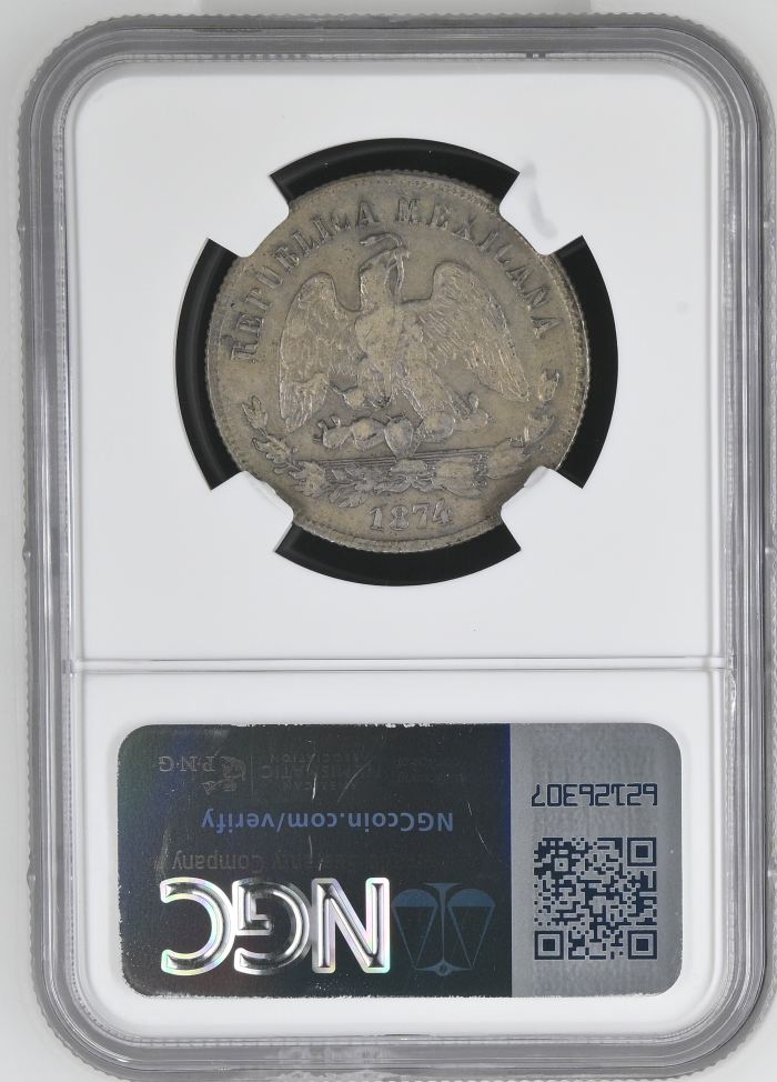 Republic Silver & Minors 50 Centavo 1874 Zs H NGC XF45 0144990Republic Silver & Minors 50 Centavo 1874 Zs H NGC XF45 0144990 - Image 2