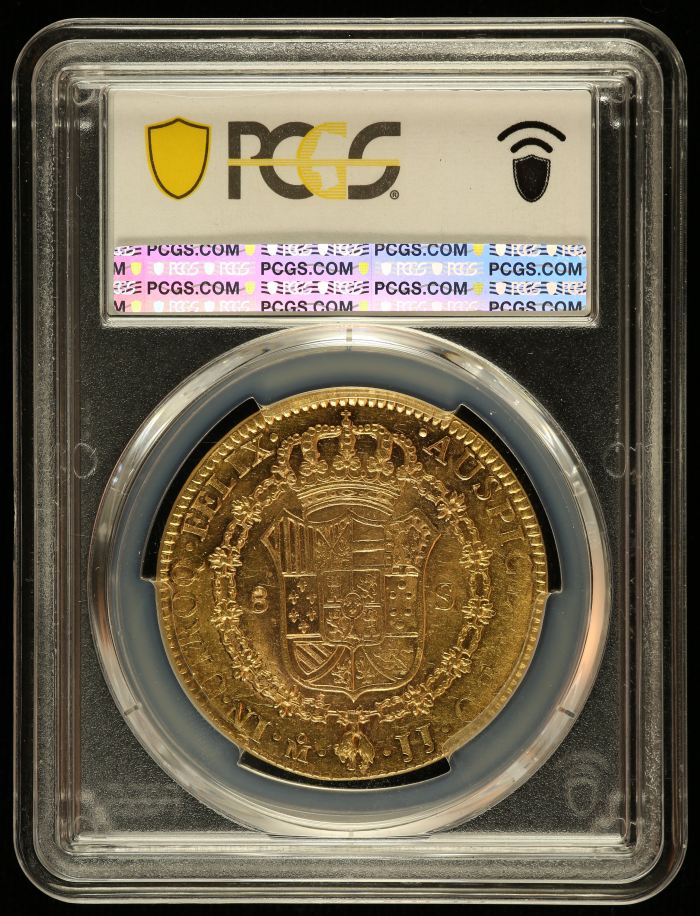 Colonial Gold 8 Escudos 1820 Mo JJ Calico-1799 PCGS AU55 0145022Colonial Gold 8 Escudos 1820 Mo JJ Calico-1799 PCGS AU55 0145022 - Image 2