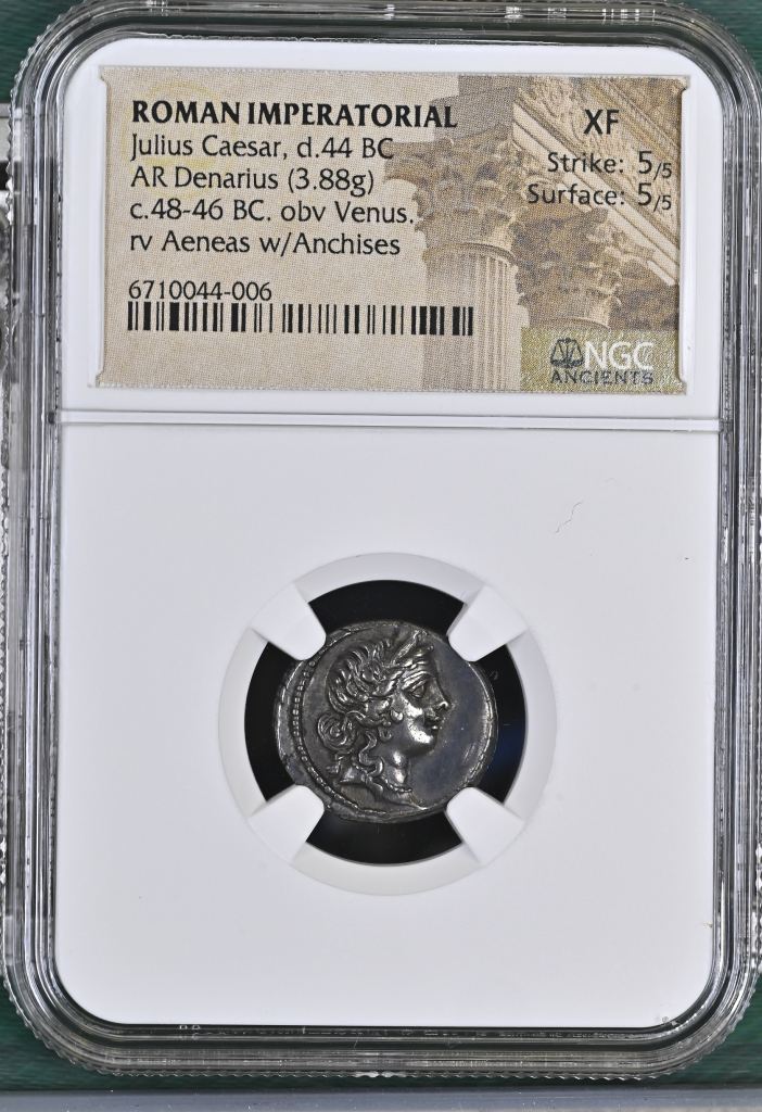 Roman Imperatorial Julius Caesar d,44 BC AR Denarius NGC XF 0145029