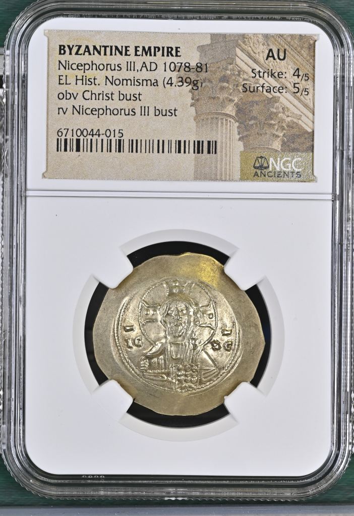 Byzantine Nicephorus III 10278-81 AD EL Histamenon Nomisma NGC AU 0145037