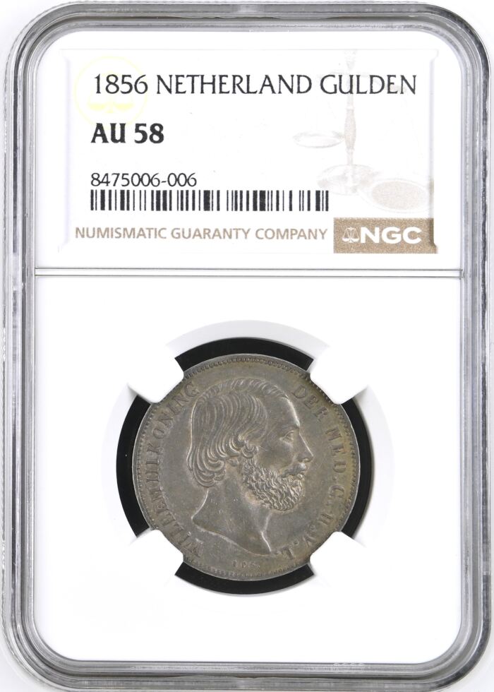 Netherlands Gulden 1856 NGC AU58 0145047Netherlands Gulden 1856 NGC AU58 0145047