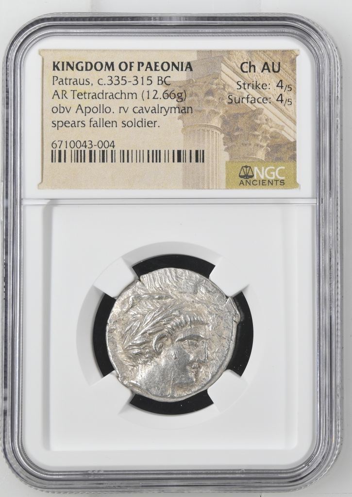 Macedonia Patraus c.335-315 BC AR Tetradrachm NGC Ch AU 0145062