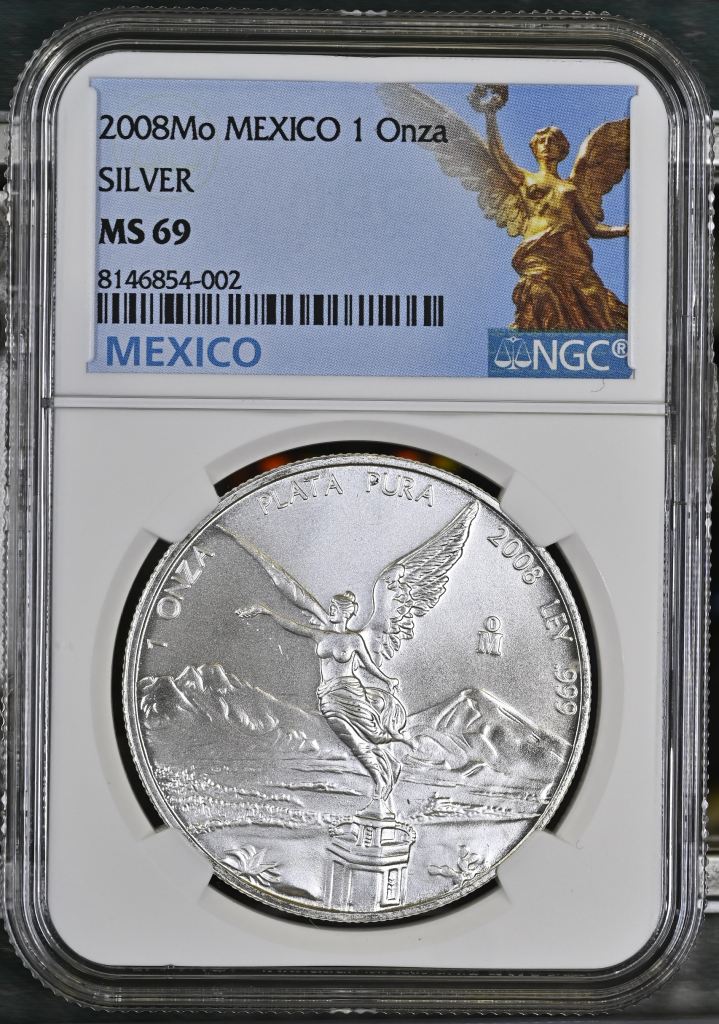 Modern Silver & Minors Onza 2008 Mo NGC MS69 0145131