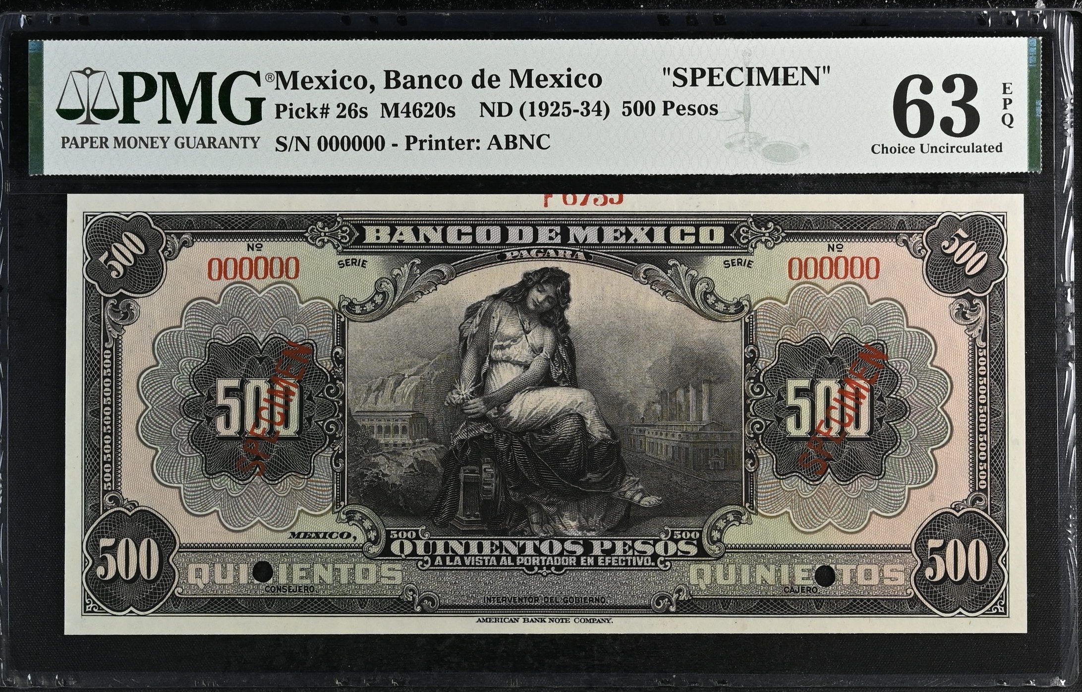 Banco De Mexico 500 Pesos ND Pick #26s PMG Ch UNC63 EPQ f_35422