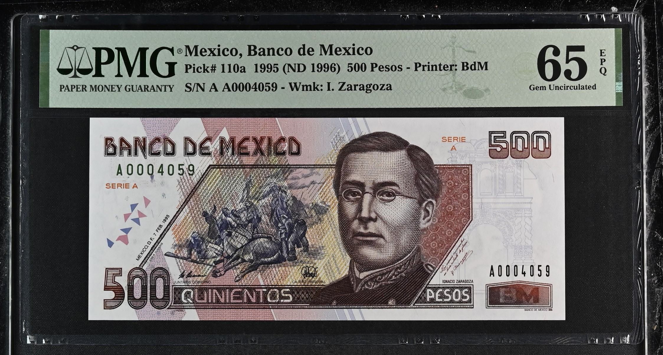 Banco De Mexico 500 Pesos 1995 Pick #110a PMG Gem UNC65 EPQ f_35432