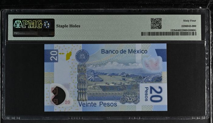 Banco De Mexico 20 Pesos 2006 Pick #122b PMG Ch UNC64 f_35433Banco De Mexico 20 Pesos 2006 Pick #122b PMG Ch UNC64 f_35433 - Image 2