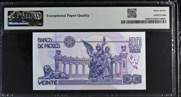 Banco De Mexico 10 Piece Set  All Scarce Series A w Matching Serial Numbers 1992 Pick #95-104 PMG f_35434Banco De Mexico 10 Piece Set  All Scarce Series A w Matching Serial Numbers 1992 Pick #95-104 PMG f_35434 - Image 12