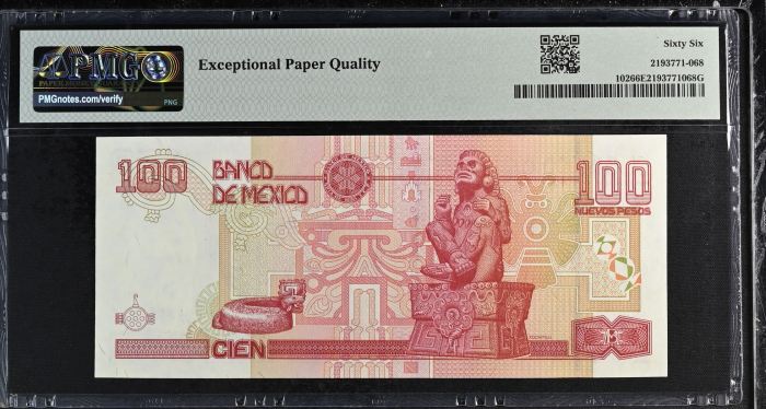 Banco De Mexico 10 Piece Set  All Scarce Series A w Matching Serial Numbers 1992 Pick #95-104 PMG f_35434Banco De Mexico 10 Piece Set  All Scarce Series A w Matching Serial Numbers 1992 Pick #95-104 PMG f_35434 - Image 16