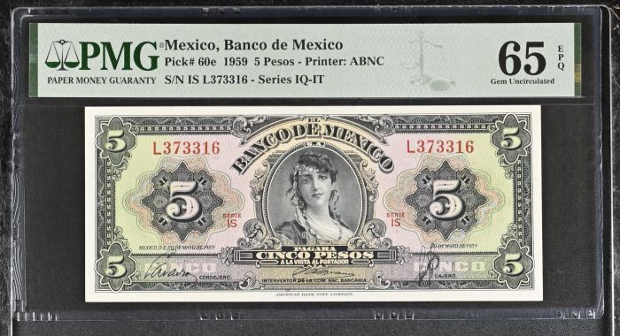 Banco De Mexico 8 Piece Issued Note Set Pick #49-61 PMG Gem UNC65 EPQ f_35436Banco De Mexico 8 Piece Issued Note Set Pick #49-61 PMG Gem UNC65 EPQ f_35436 - Image 3