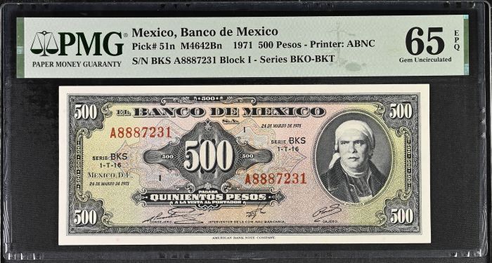 Banco De Mexico 8 Piece Issued Note Set Pick #49-61 PMG Gem UNC65 EPQ f_35436Banco De Mexico 8 Piece Issued Note Set Pick #49-61 PMG Gem UNC65 EPQ f_35436 - Image 13