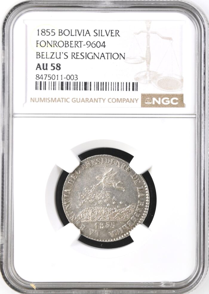 Bolivia Medal 1855 NGC AU58 0144864Bolivia Medal 1855 NGC AU58 0144864