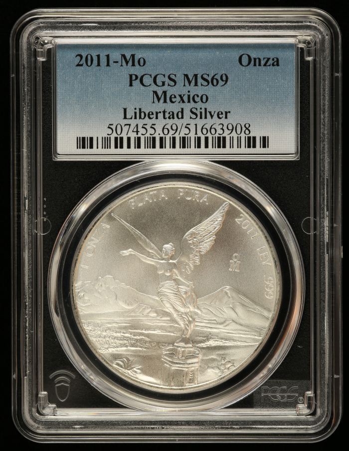 Modern Silver & Minors Onza 2011 Mo PCGS MS69 0144968Modern Silver & Minors Onza 2011 Mo PCGS MS69 0144968