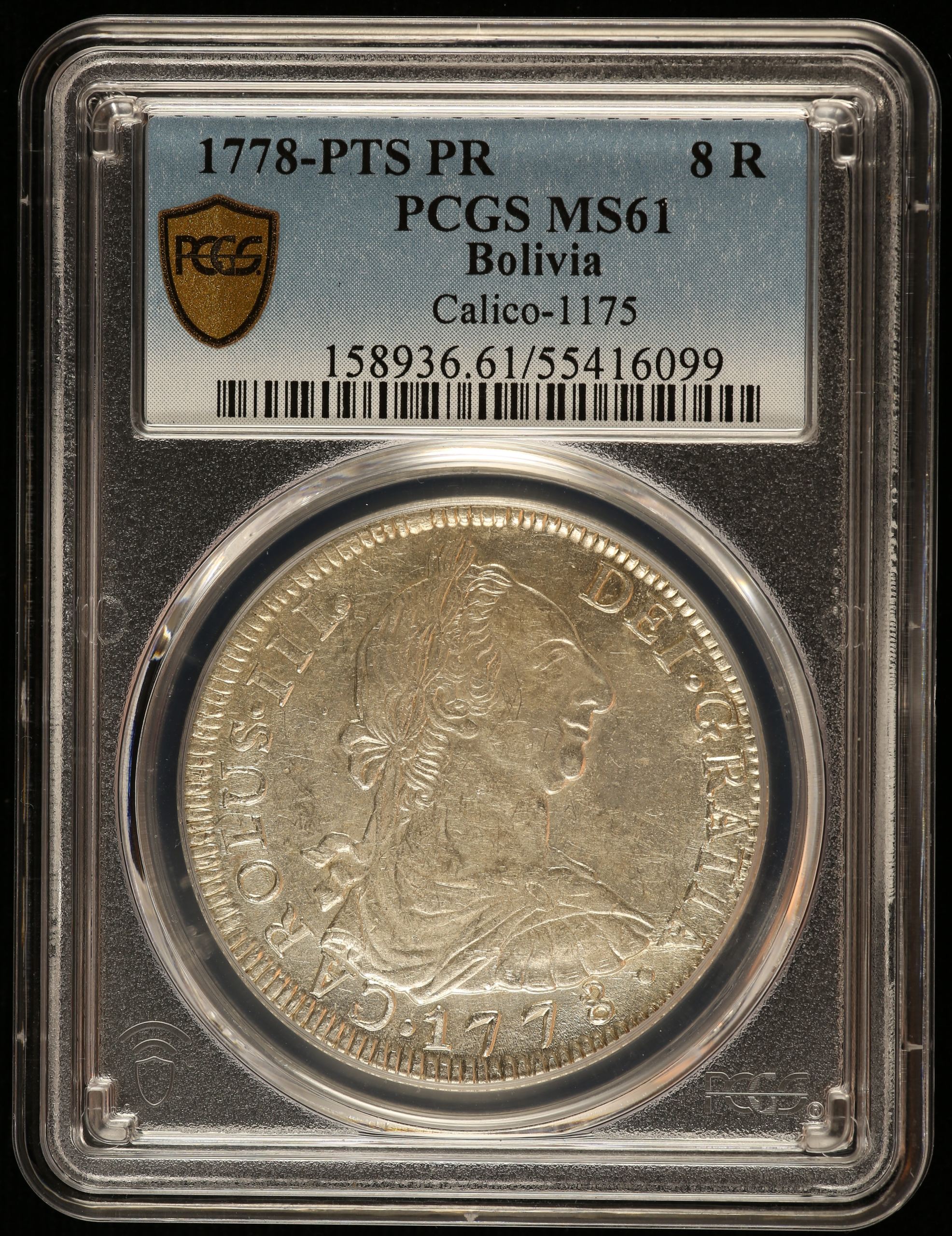 Bolivia 8 Reales 1778 Pts PR PCGS MS61 Calico-1175 0144850