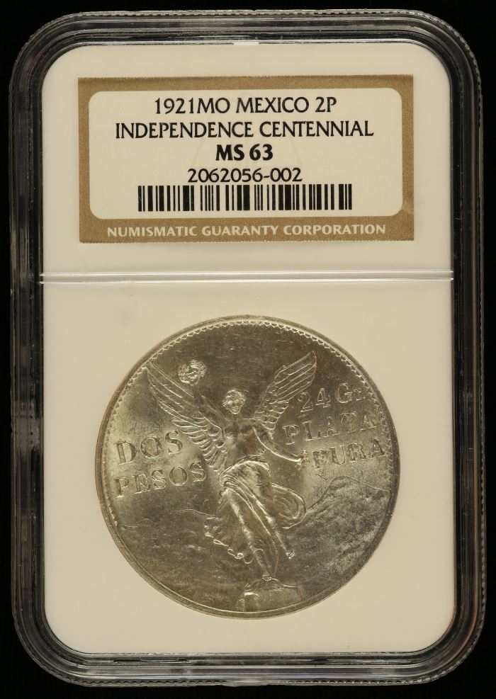 Modern Silver & Minors 2 Peso 1921 Mo NGC MS63 0144703Modern Silver & Minors 2 Peso 1921 Mo NGC MS63 0144703