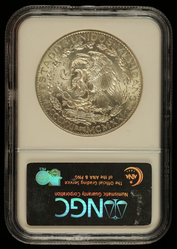 Modern Silver & Minors 2 Peso 1921 Mo NGC MS63 0144703Modern Silver & Minors 2 Peso 1921 Mo NGC MS63 0144703 - Image 2