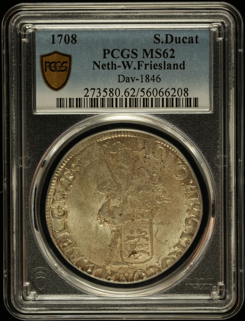 Netherlands Ducat 1708 West Friesland PCGS MS62 DAV-1846 0145045