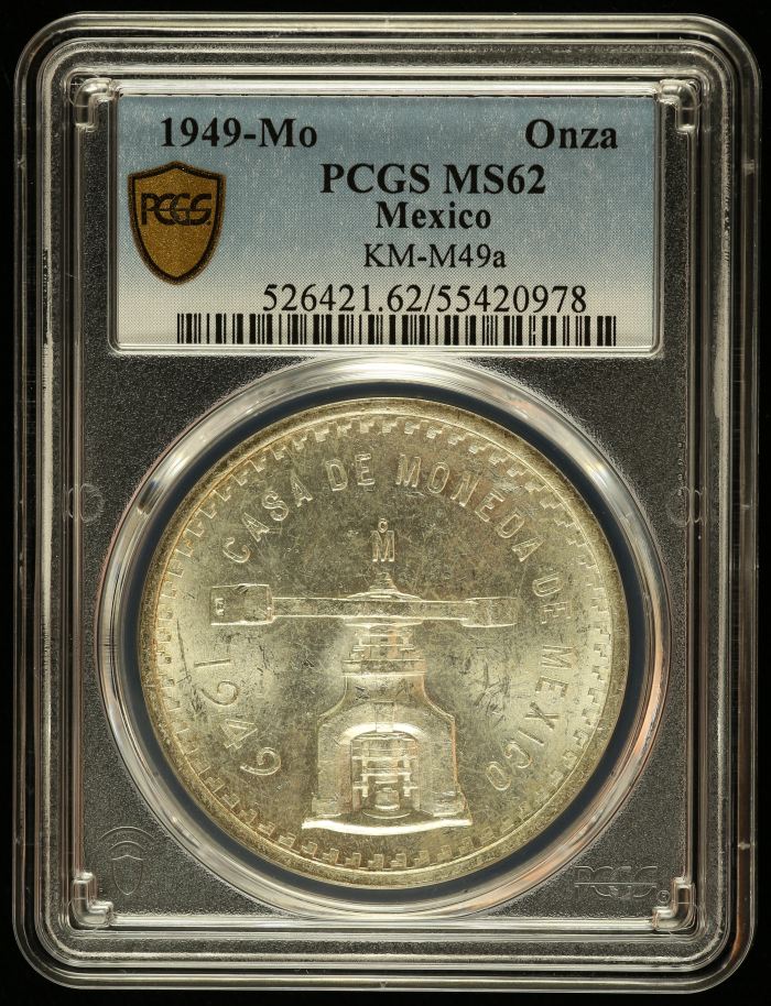 Modern Silver & Minors Onza 1949 Mo PCGS MS62 KM-M49a 0144831Modern Silver & Minors Onza 1949 Mo PCGS MS62 KM-M49a 0144831