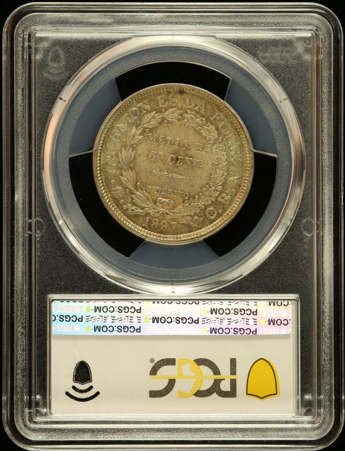 Bolivia 50 Centavos 1897 Pts CB PCGS MS63 0145024Bolivia 50 Centavos 1897 Pts CB PCGS MS63 0145024 - Image 2