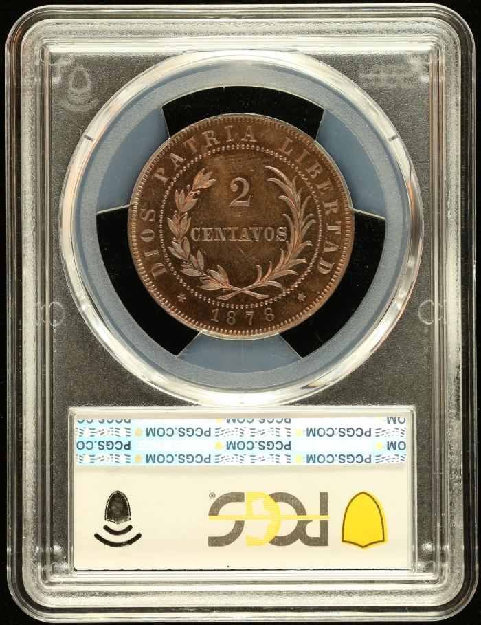 Dominican Republic 2 Centavo Pattern 1878 PCGS SP64BN KM-E12 0144822Dominican Republic 2 Centavo Pattern 1878 PCGS SP64BN KM-E12 0144822 - Image 2