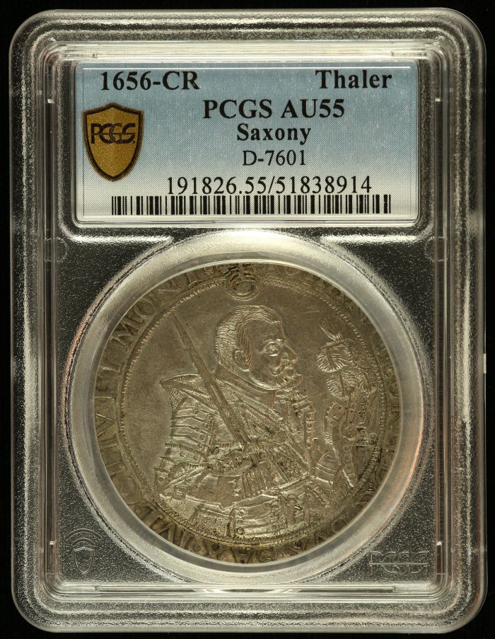 Germany Thaler 1656 Saxony PCGS AU55 D-7601 0144718Germany Thaler 1656 Saxony PCGS AU55 D-7601 0144718