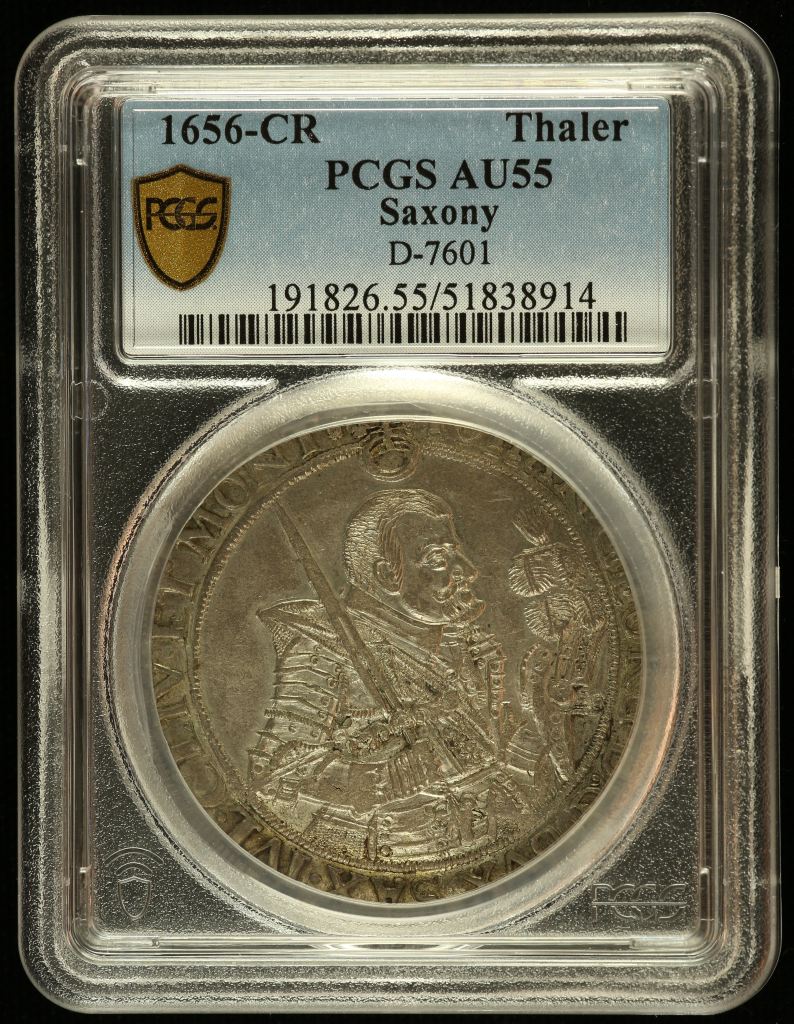 Germany Thaler 1656 Saxony PCGS AU55 D-7601 0144718