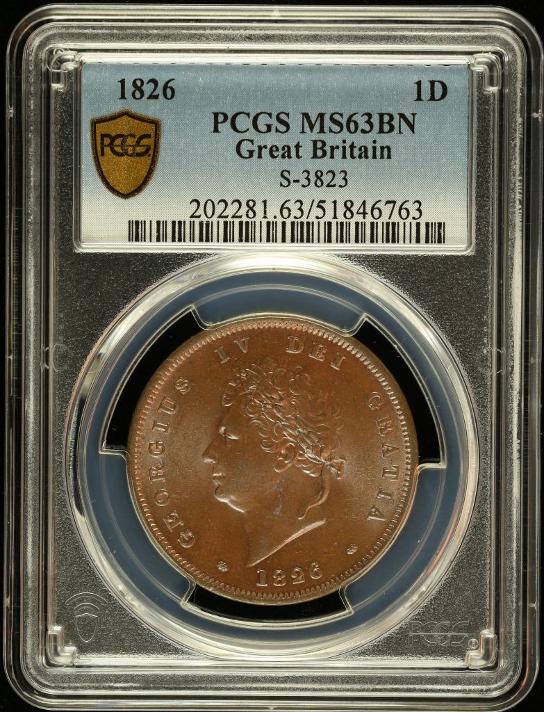 UK (Great Britain) Penny 1826 PCGS MS63BN S-3823 0145068