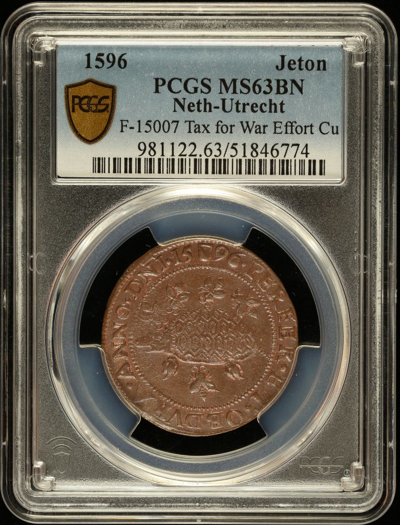 Netherlands Jeton 1596 Utrecht PCGS MS63BN F-15007 0145073