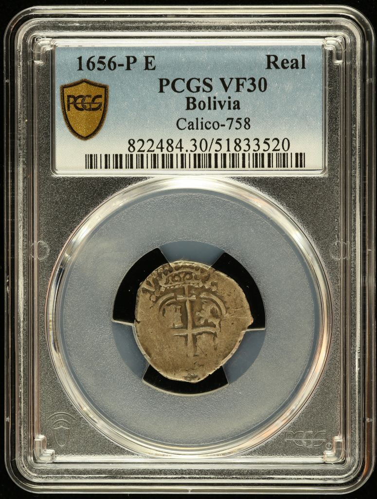 Bolivia Real 1656 P E PCGS VF30 Calico-758 0144859