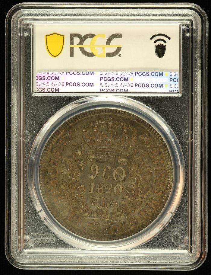 Brazil 960 Reis 1820 R PCGS AU55 Mald-443.13 0144865Brazil 960 Reis 1820 R PCGS AU55 Mald-443.13 0144865 - Image 2