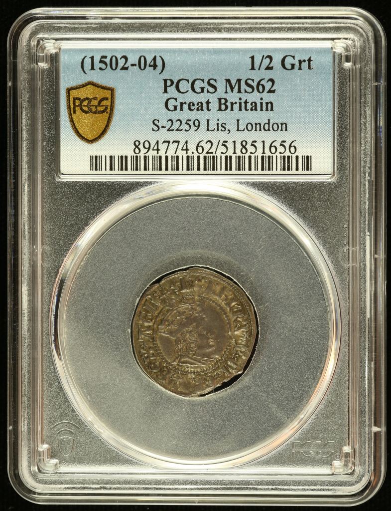 UK (Great Britain) Half Groat (1502-04) PCGS MS62 S-2259 0145040