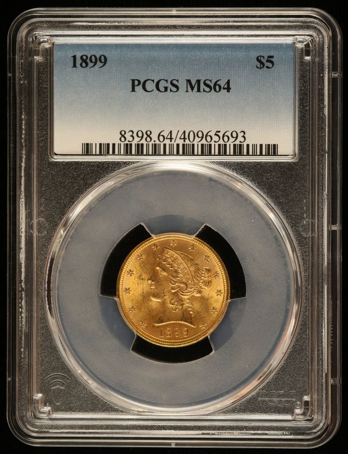 United States 5 Dollars 1899 PCGS MS64 0145186United States 5 Dollars 1899 PCGS MS64 0145186